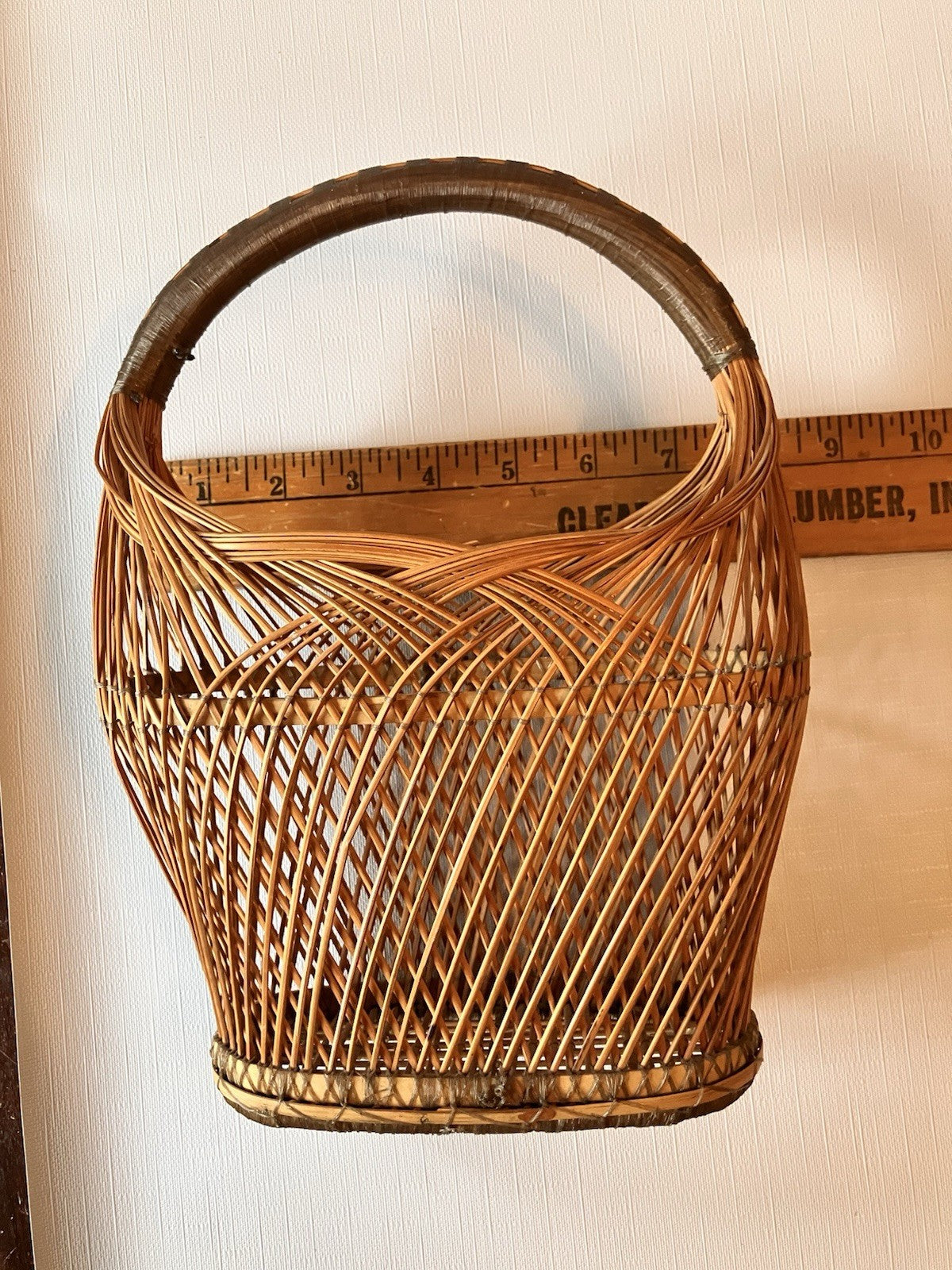 Vintage Japanese Ikebana Hangakago Basket; EVC 1910-1930s.