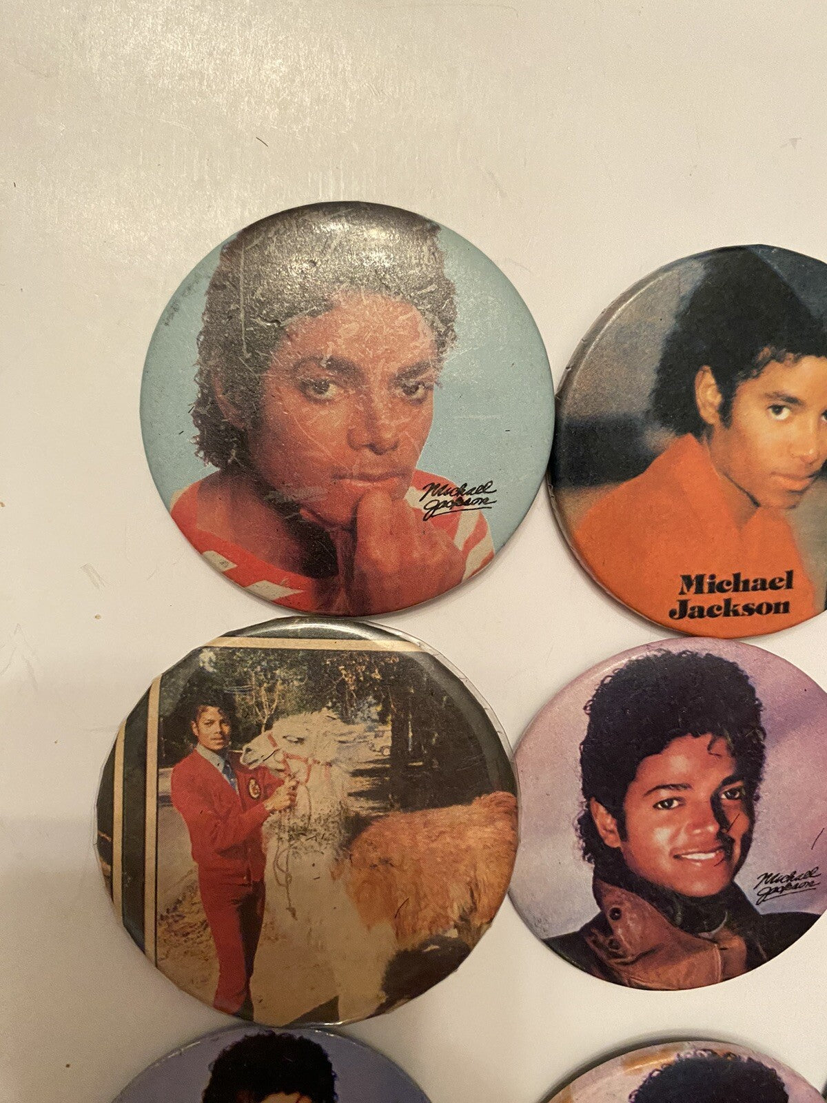 Vintage Lot of Micheal Jackson Pins White Glove Necklace & 1 White Glove Earring