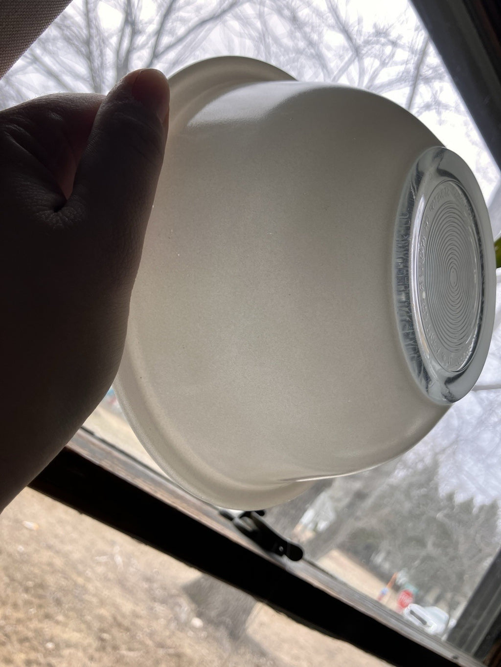 3 PYREX Clear Bottom Mixing Bowls-White #322, 323 And Blue #323