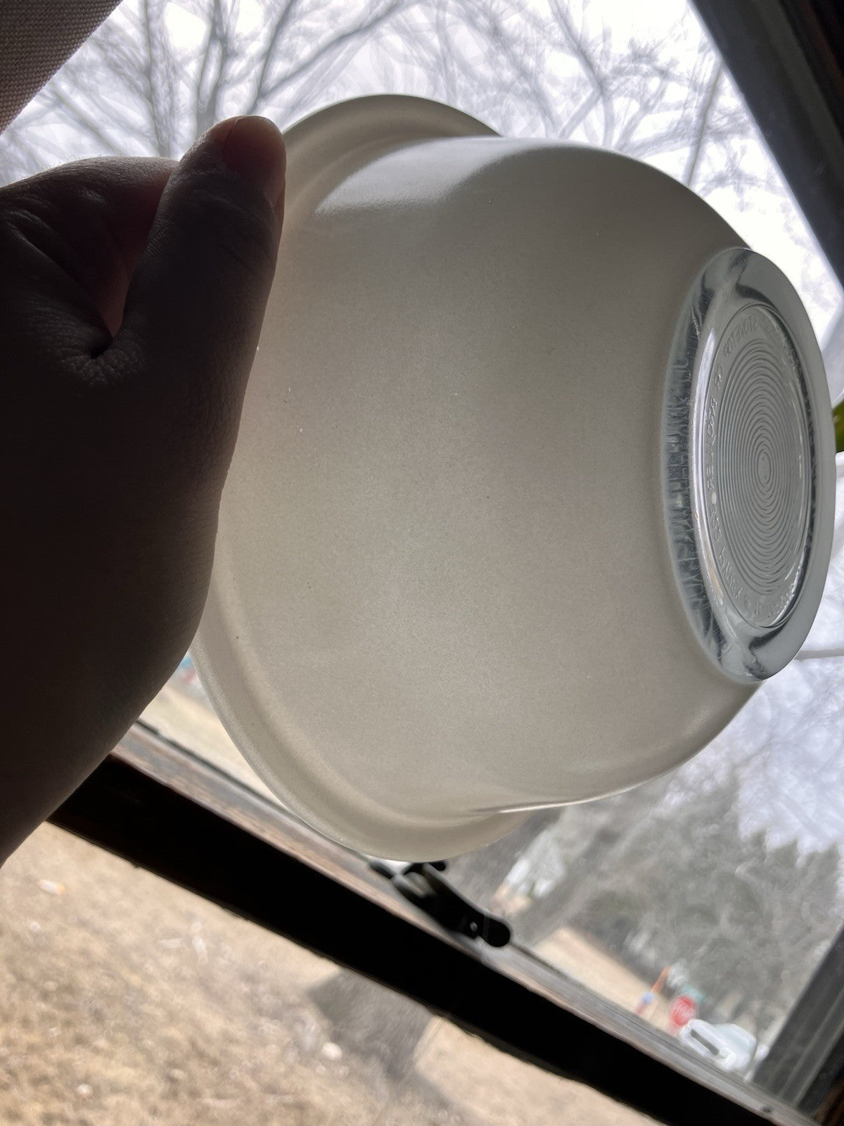 3 PYREX Clear Bottom Mixing Bowls-White #322, 323 And Blue #323