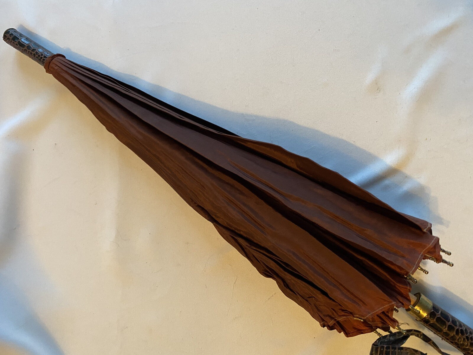 1950s Faux Alligator Skin Umbrella