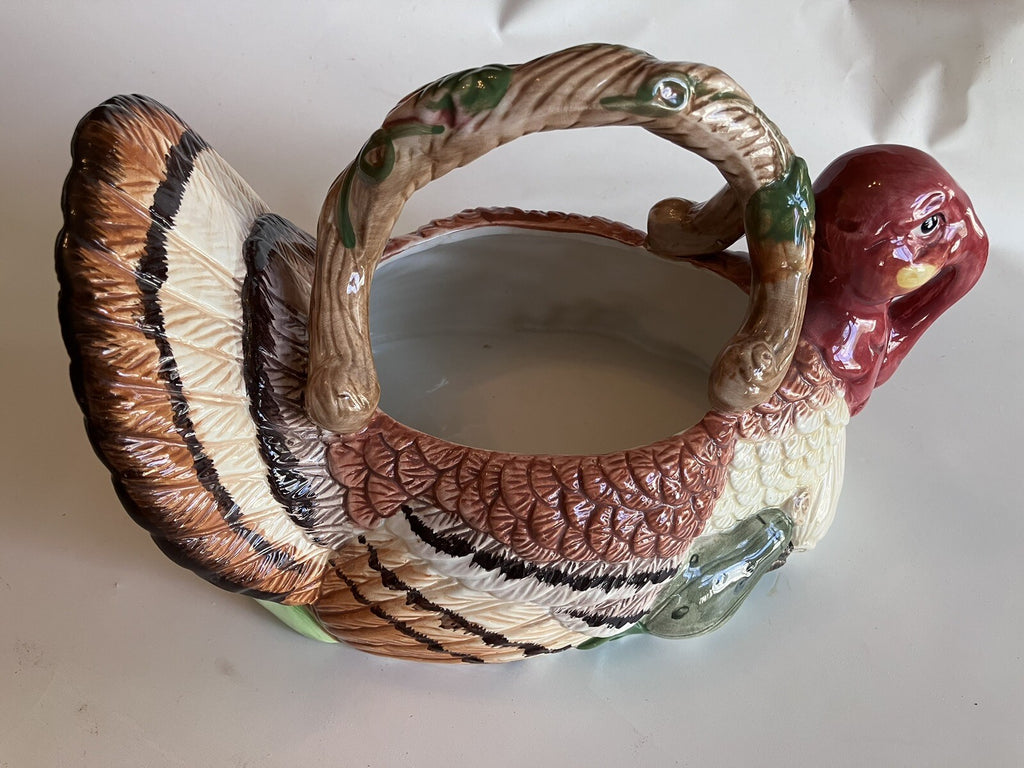 Jay Import Co. Thanksgiving Themed Ceramic Basket And Candlestick Holders (1997)