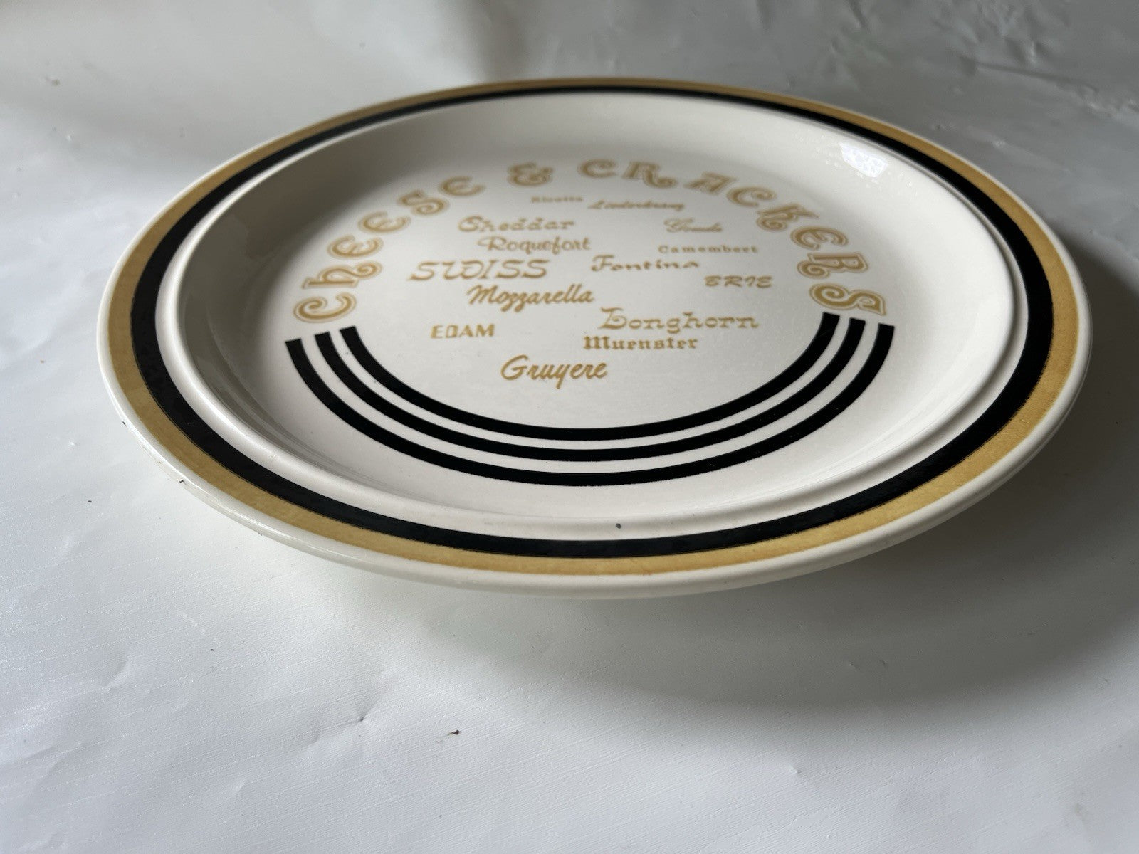 Vintage “Cheese And Crackers” 11.5” Ceramic Platter Plate