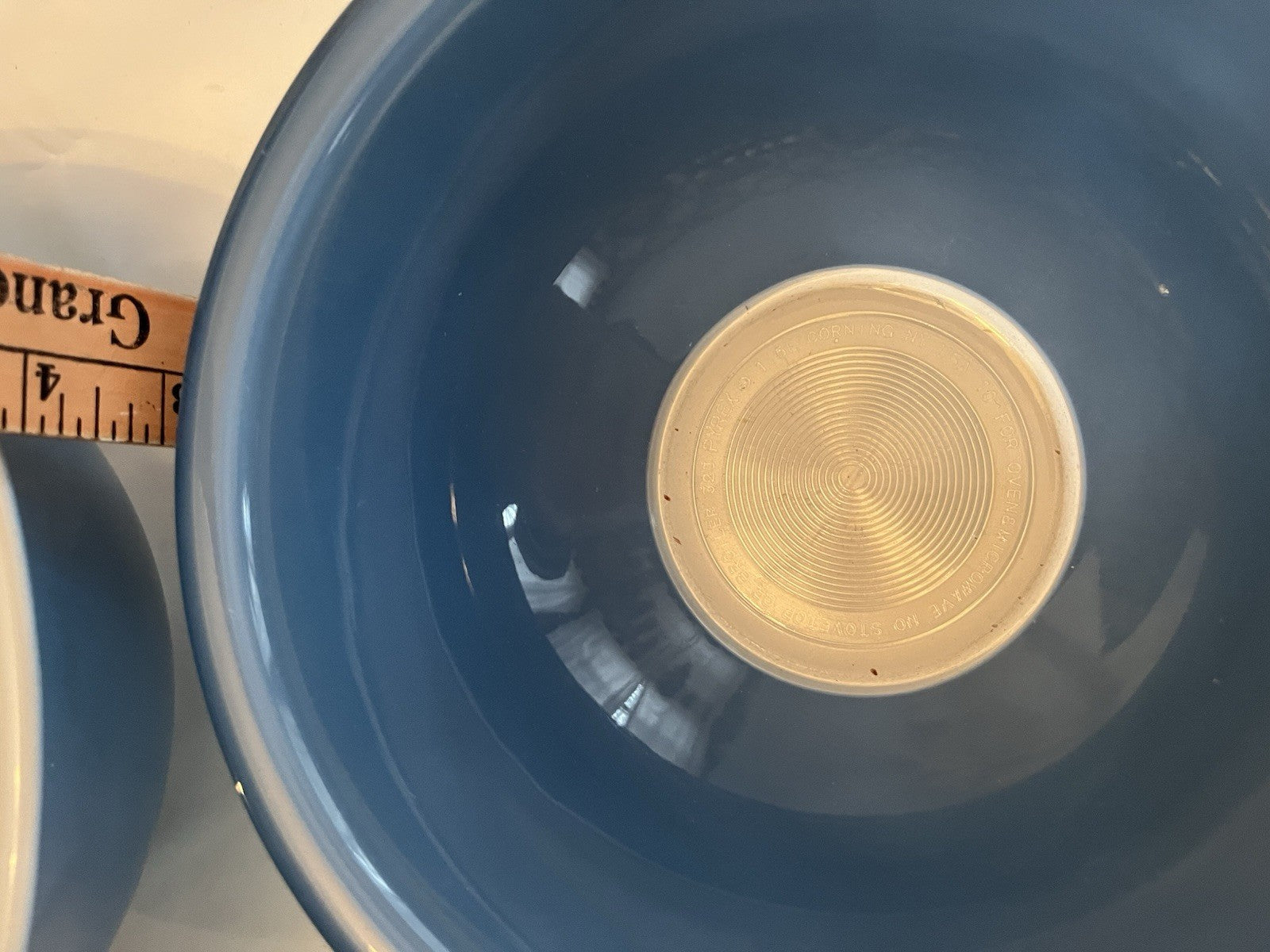 Pyrex Vintage Moody Blues Clear Bottom Nesting Mixing Bowls 323 325 Set of 2