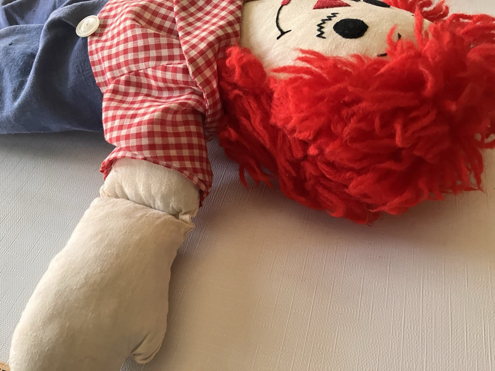 Vintage Raggedy Ann And Andy 25” Tall Dolls; Handmade Stuffed, Folk