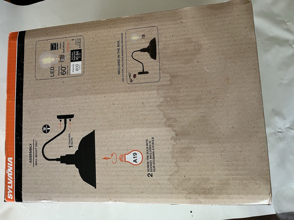 NIB Sylvania Easton Matte Black Finish Wall Mount Light; Dimmable LED Soft White