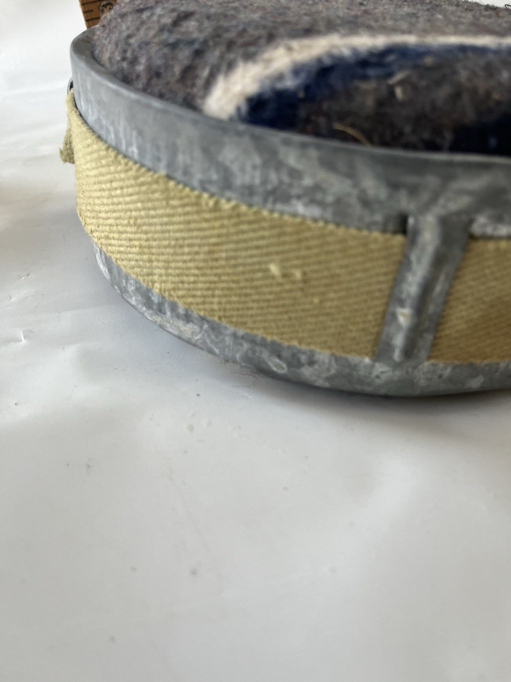 Vintage Wool & Galvanized Metal Canteen With Strap; See Photos!