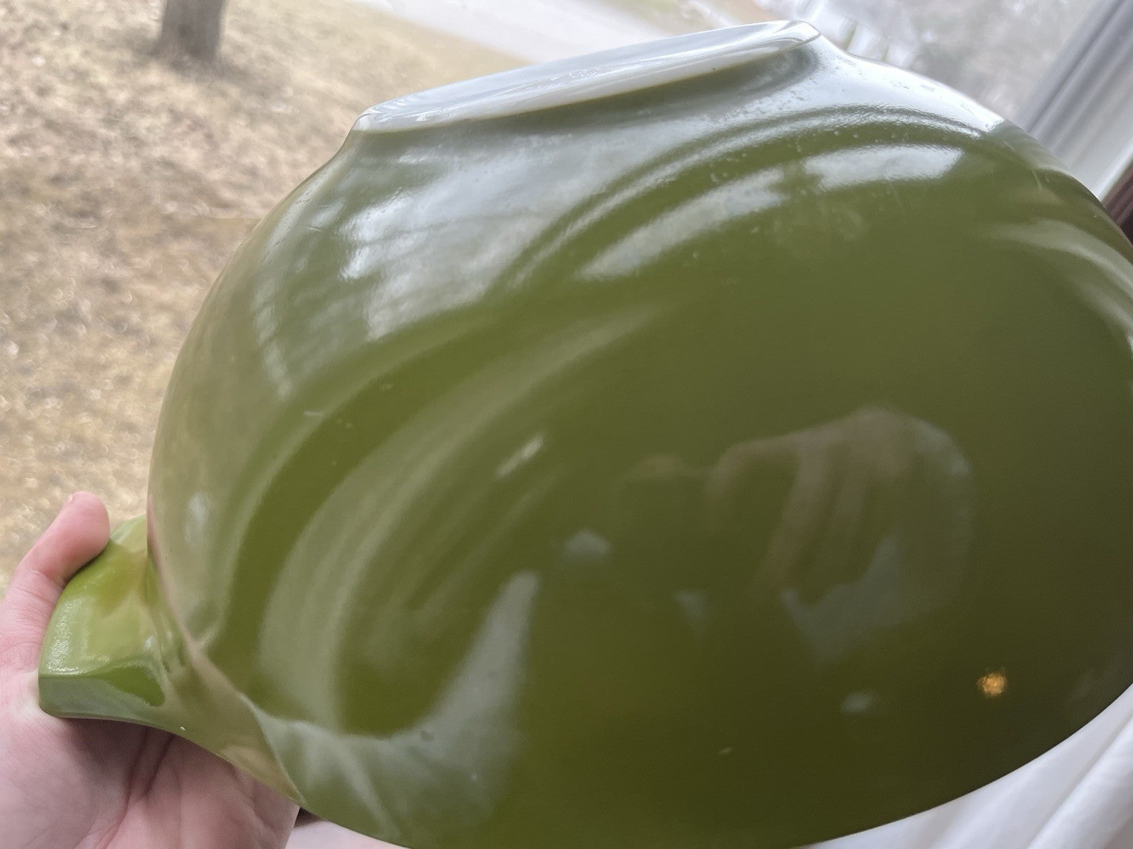 Vintage #444 Pyrex Avocado Green 4qt Cinderella Mixing Bowl