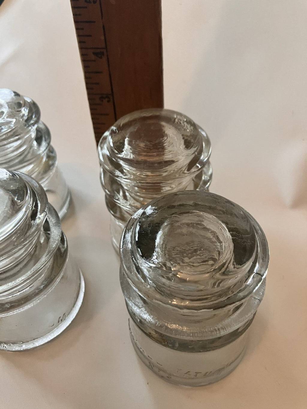 Whitall Tatum Co No. 3 USA Clear White Insulator - 3.25 X 2.5 Lot of 4