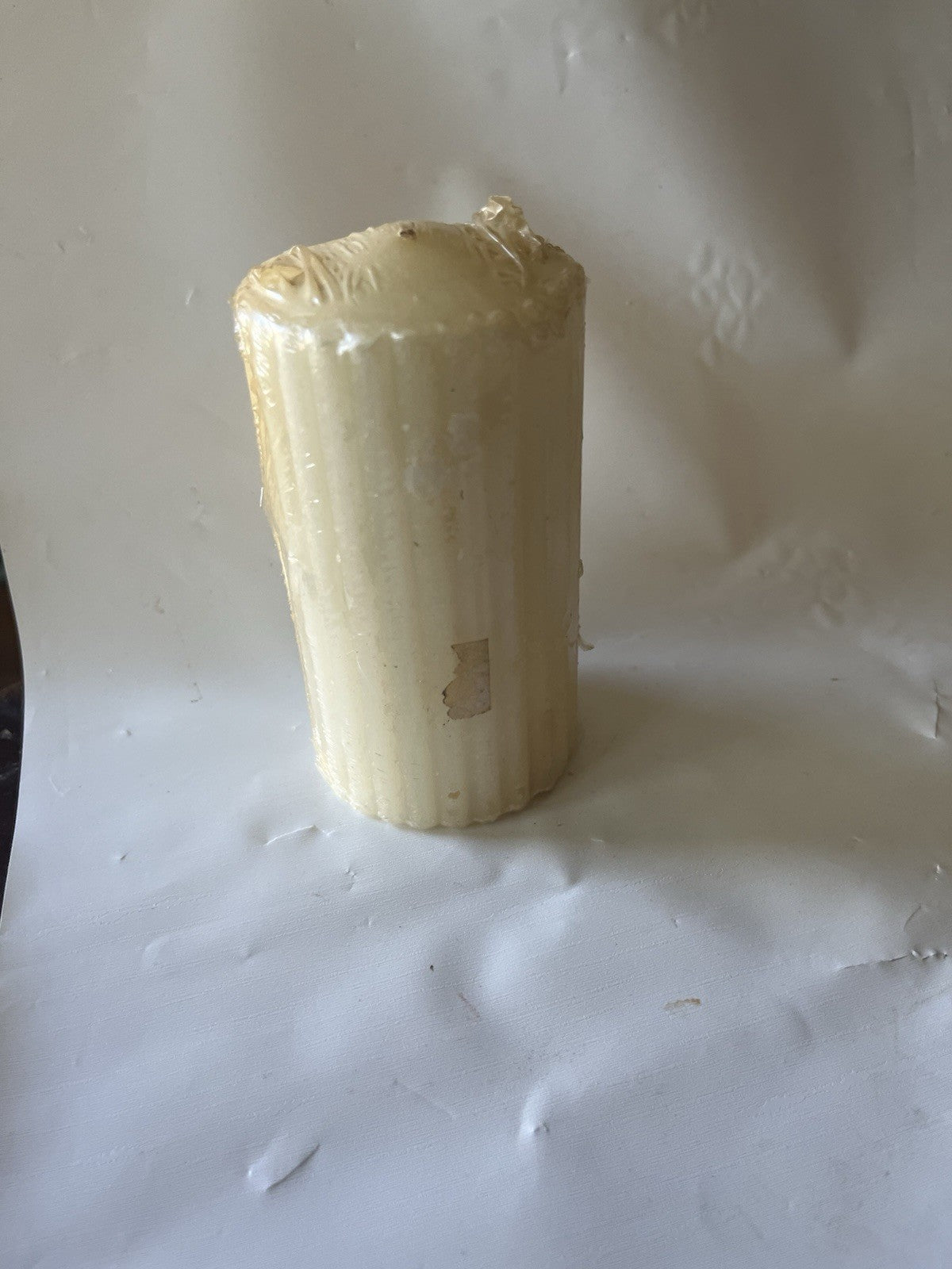 Vintage Lady Of Lourdes, Mother Mary Pillar Candle NOS Made In France 4” Tall