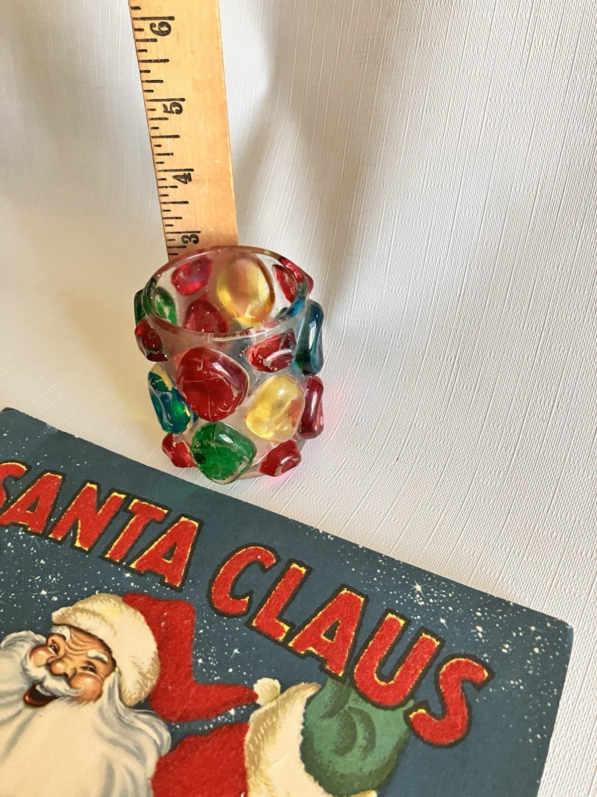 1940s Santa Clause Fuzzy Children’s Book And Candle Votive 