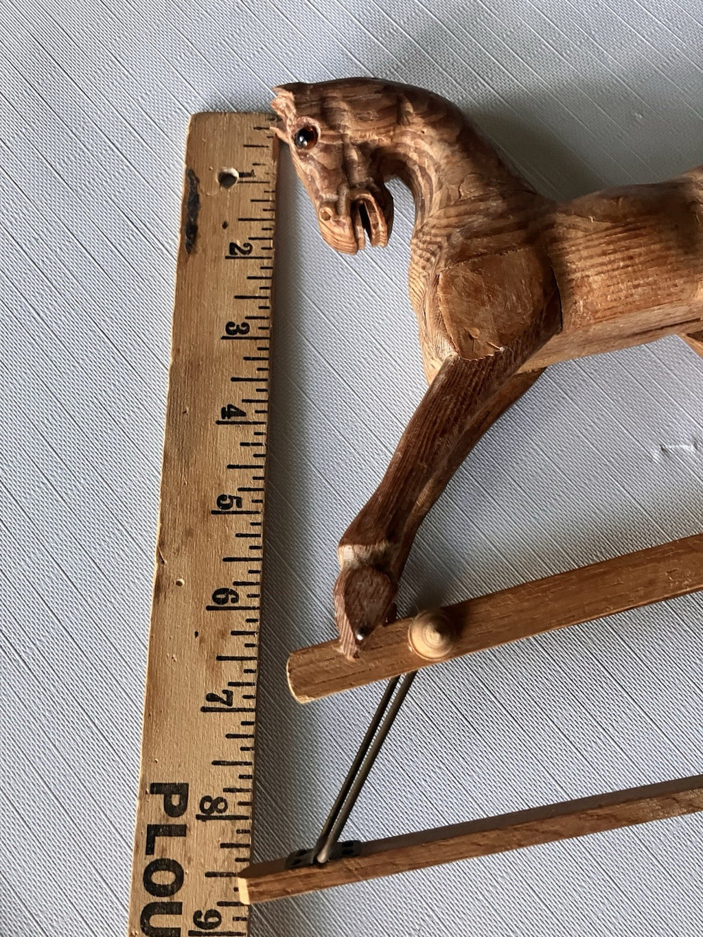 Vintage 1940’s Authentic Wood Glider Rocking Horse Handcrafted 8"
