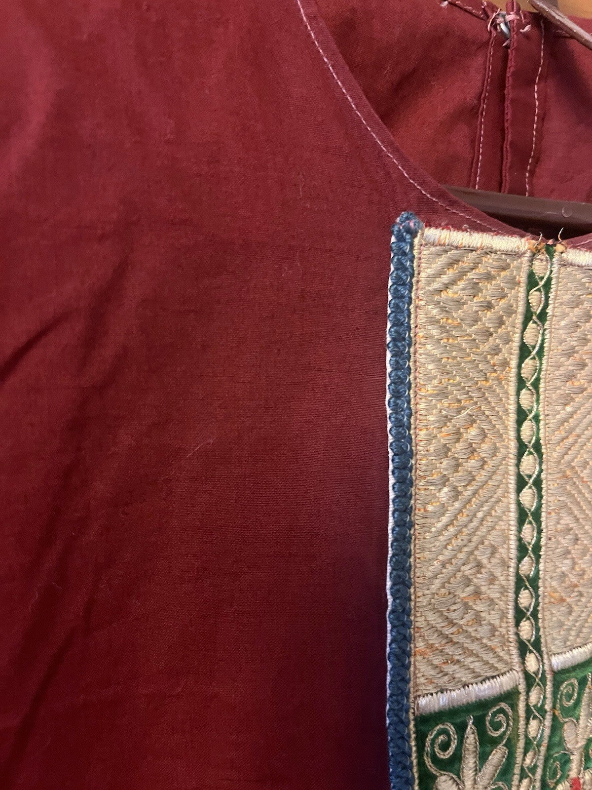 Vintage Afghan Mens Traditional Tunic In Earthtone Colors; 42” Long