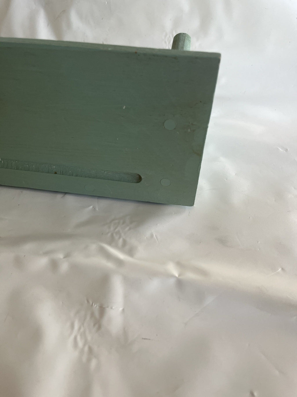 Primitive Wooden Painted Sage Green 20” Long Towel Shelf