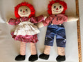 Vintage Raggedy Ann And Andy 25” Tall Dolls; Handmade Stuffed, Folk