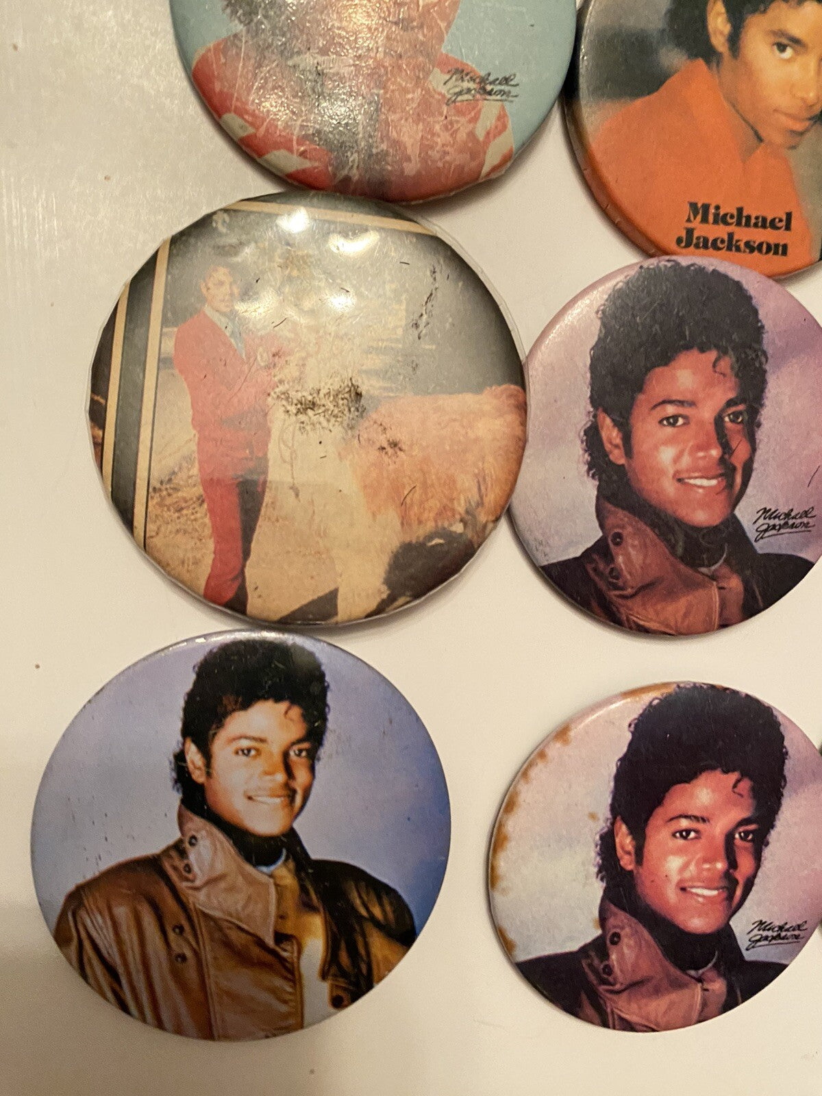 Vintage Lot of Micheal Jackson Pins White Glove Necklace & 1 White Glove Earring