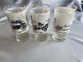 Anchor Hocking Vintage Set of 3 Oldsmobile Antique Cars Drinking Glasses (5.5”)