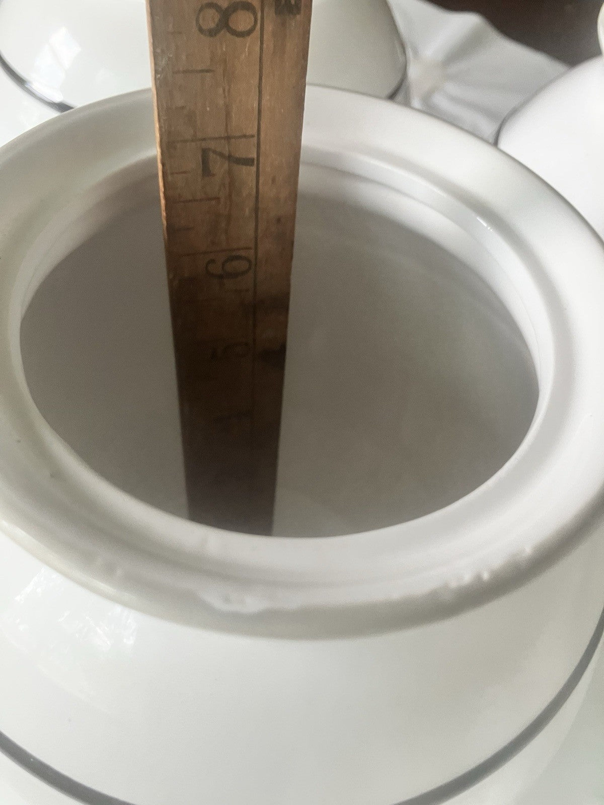 Large Ceramic Canister Set Of 3 Identical Sizes; 1, 2, 3 With Pinstripe On White