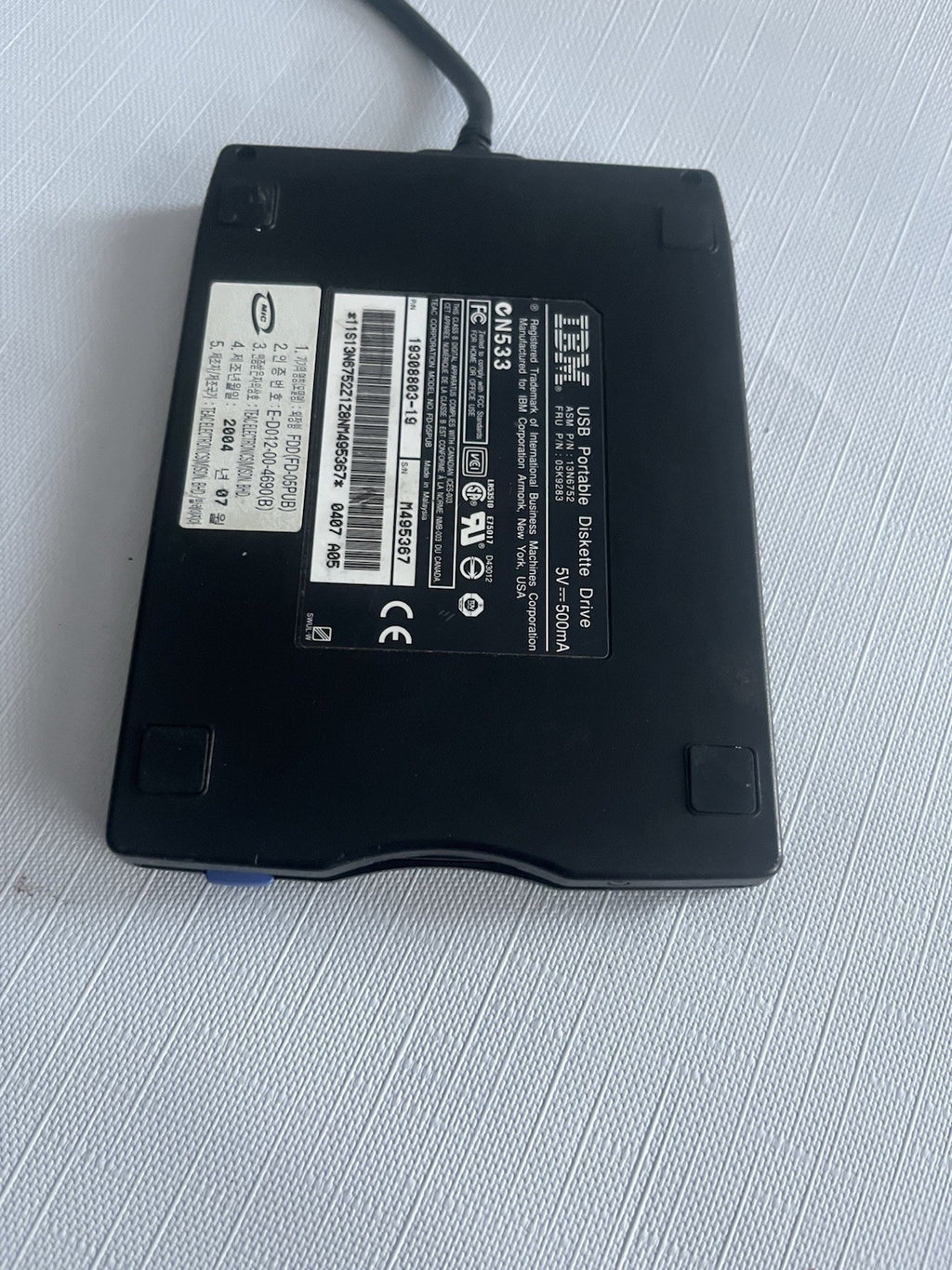 IBM Model N533 Portable External 3.5 inch FLOPPY DISK DRIVE UNTESTED
