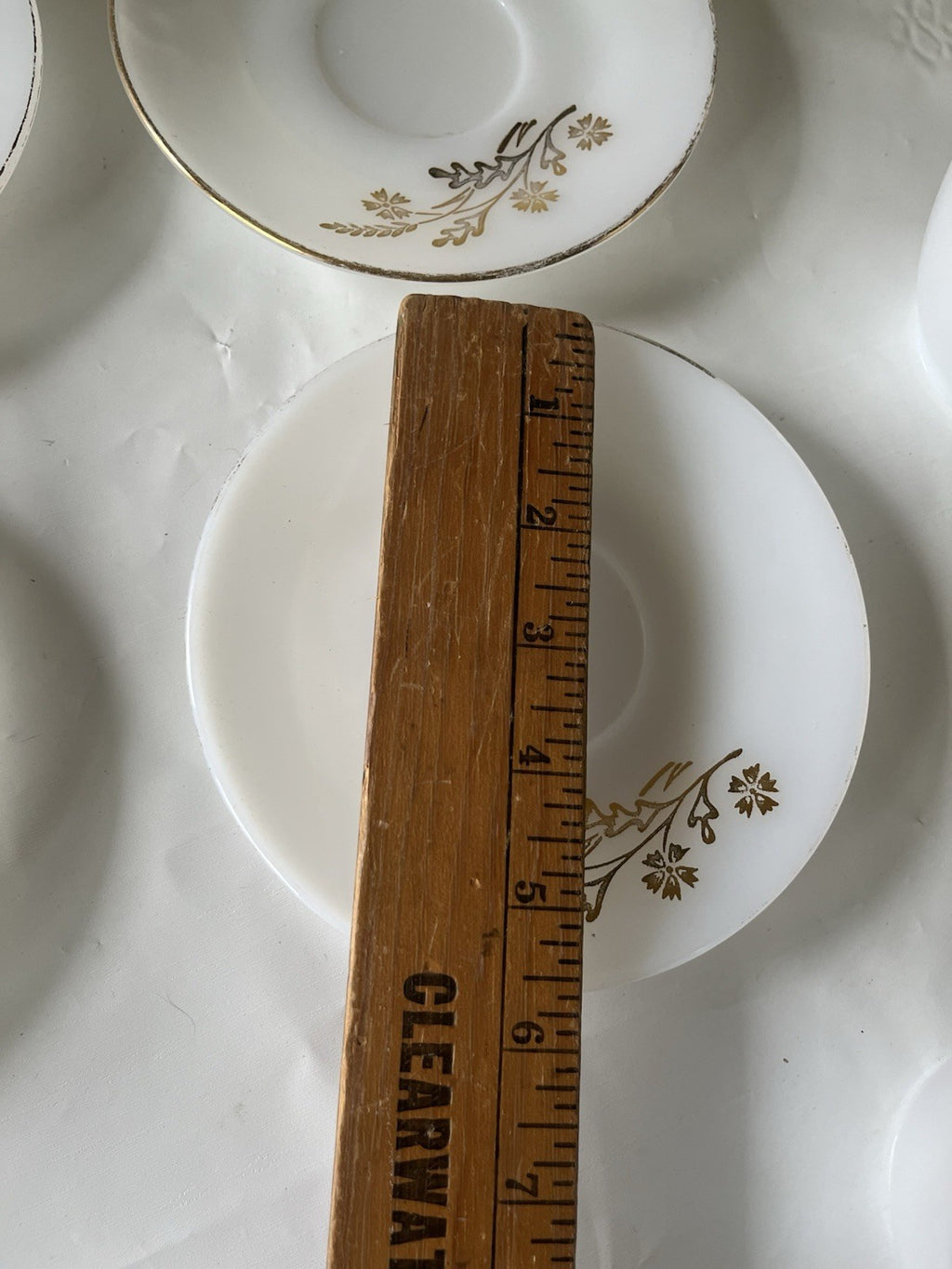Vintage Fireking Milk Glass With Meadow Gold Detail Mix Lot, See Photos