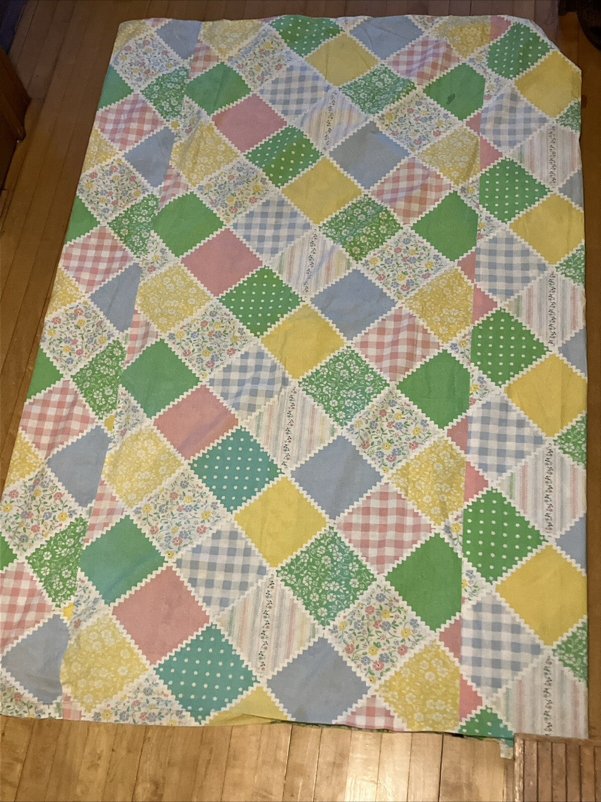 Vintage 1970s Katie Patchwork Twin Duvet Cover