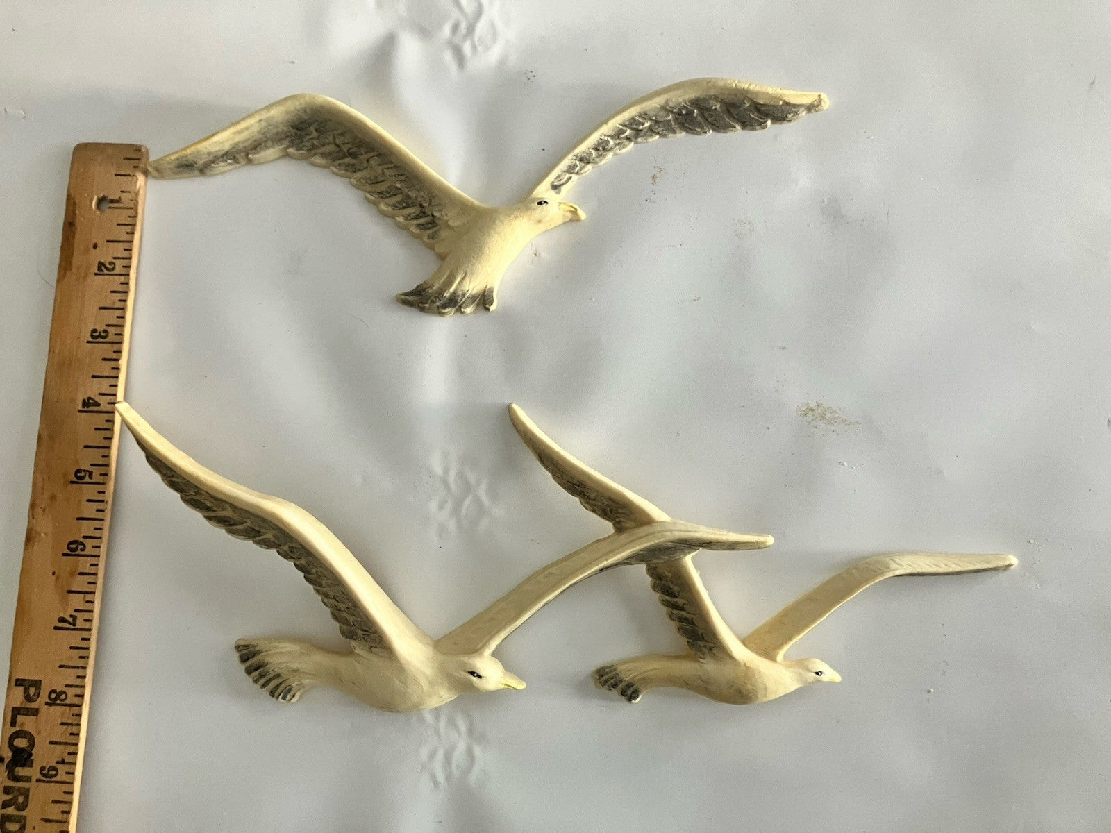 Vintage Homco Seagulls Birds in Flight Wall Art Décor Plastic Resin USA