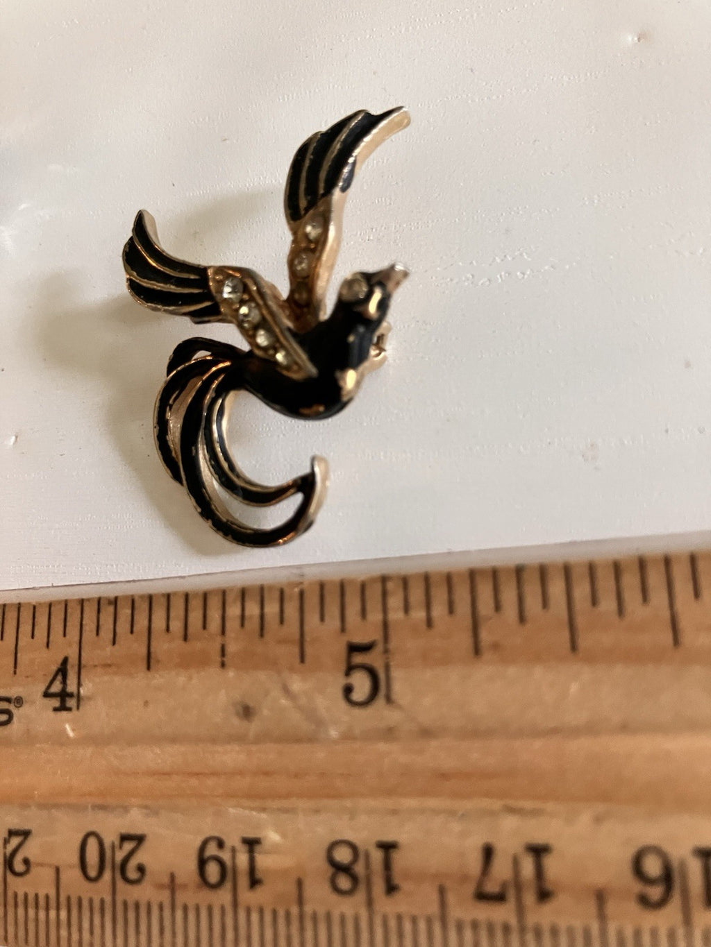 Vintage Enamel & Rhinestone Brooches- Bird of Paradise/ Infinity.