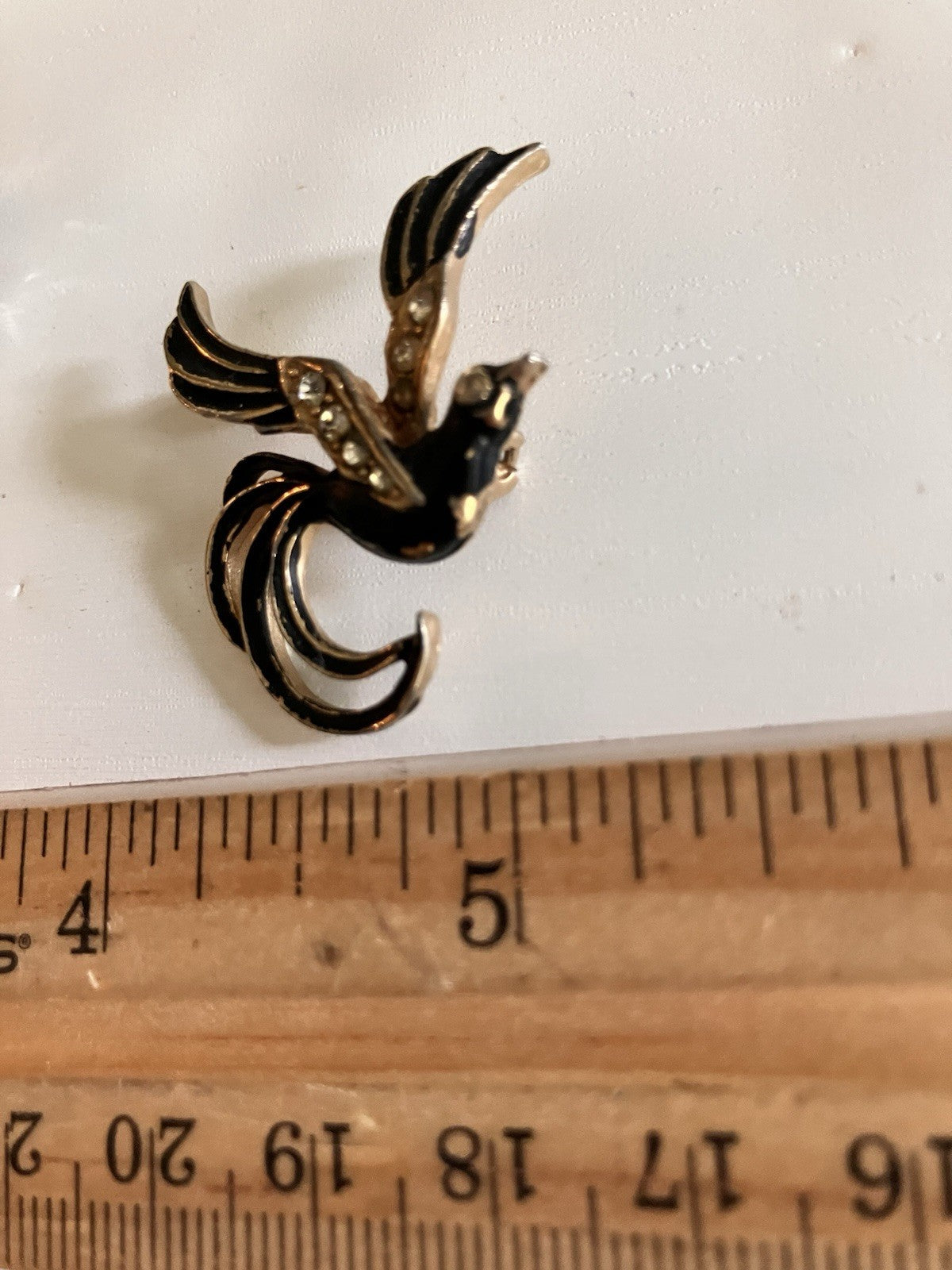 Vintage Enamel & Rhinestone Brooches- Bird of Paradise/ Infinity.