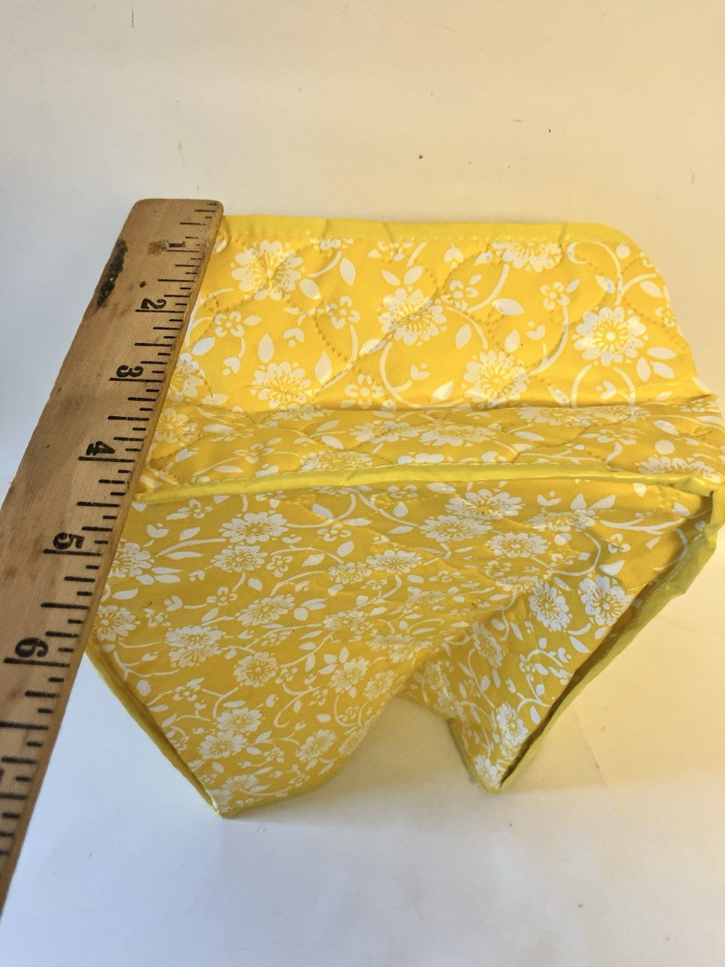 Vintage 70/MCM Floral Yellow/White Vinyl Toaster/ Applicance Duster Covers; 3 Pc