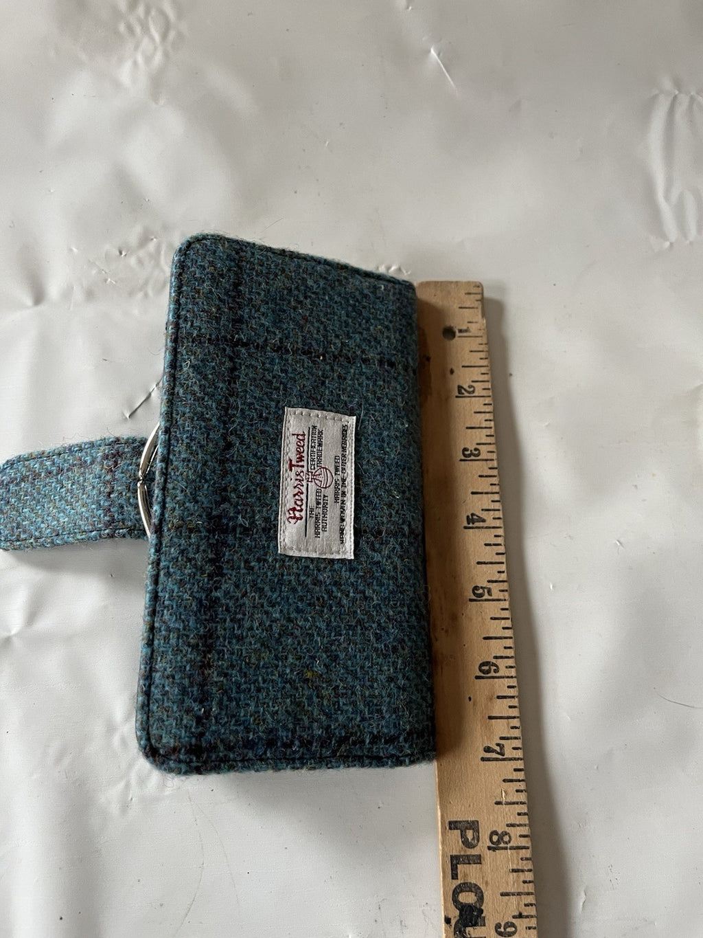 Harris Tweed Womens Blue Plaid Snap Wallet Glen Alpine Of Scotland Tag