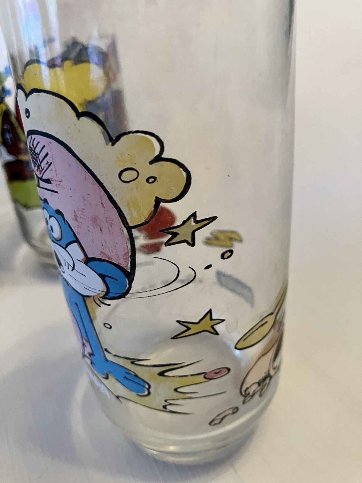 Vintage 1983 Hardee’s Smurf Glasses Set of 4 Handy Clumsy Papa Smurf BONUS Glass