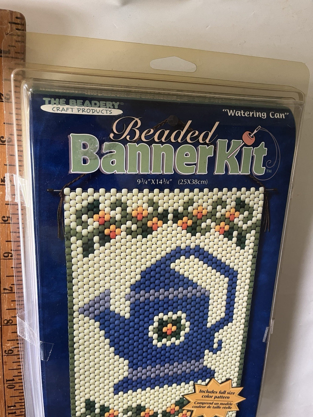 Vintage Beaded Banner Kit #5454 “Watering Can” NOS
