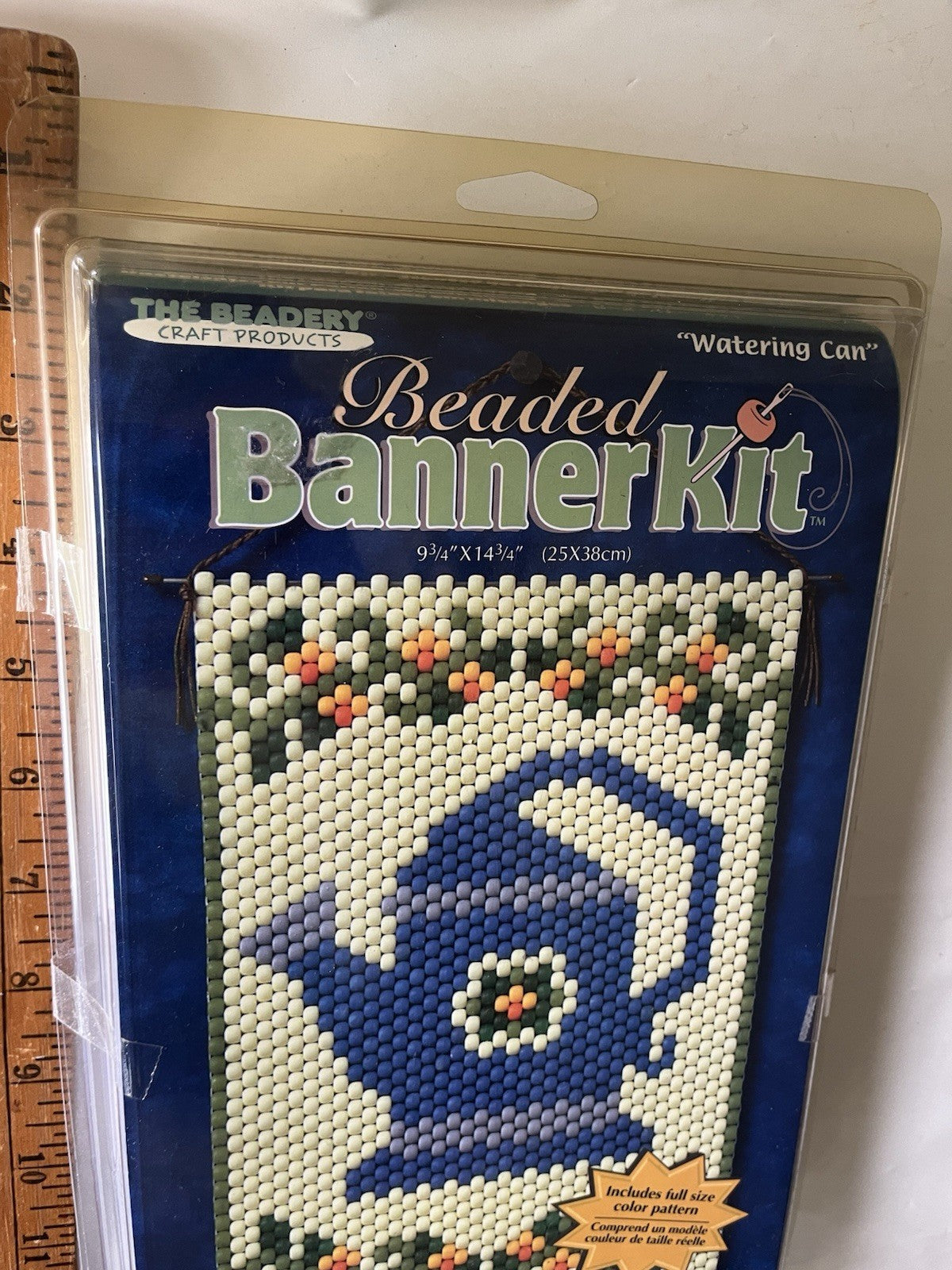 Vintage Beaded Banner Kit #5454 “Watering Can” NOS