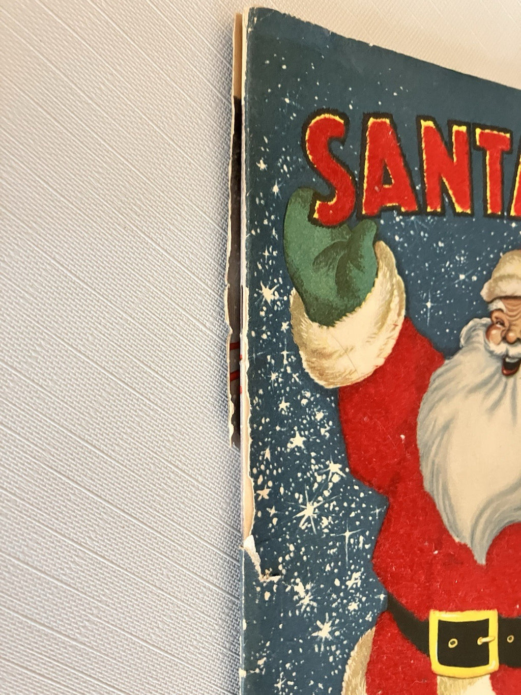 1940s Santa Clause Fuzzy Children’s Book And Candle Votive 