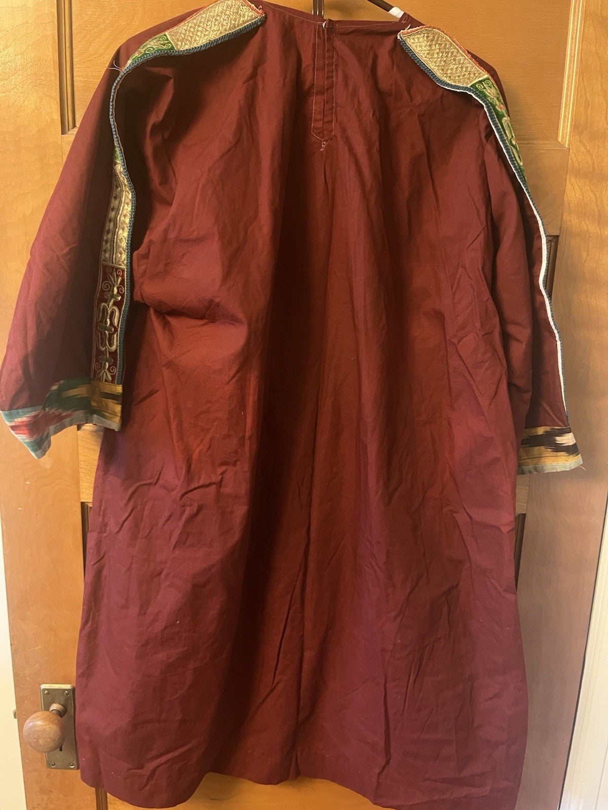 Vintage Afghan Mens Traditional Tunic In Earthtone Colors; 42” Long
