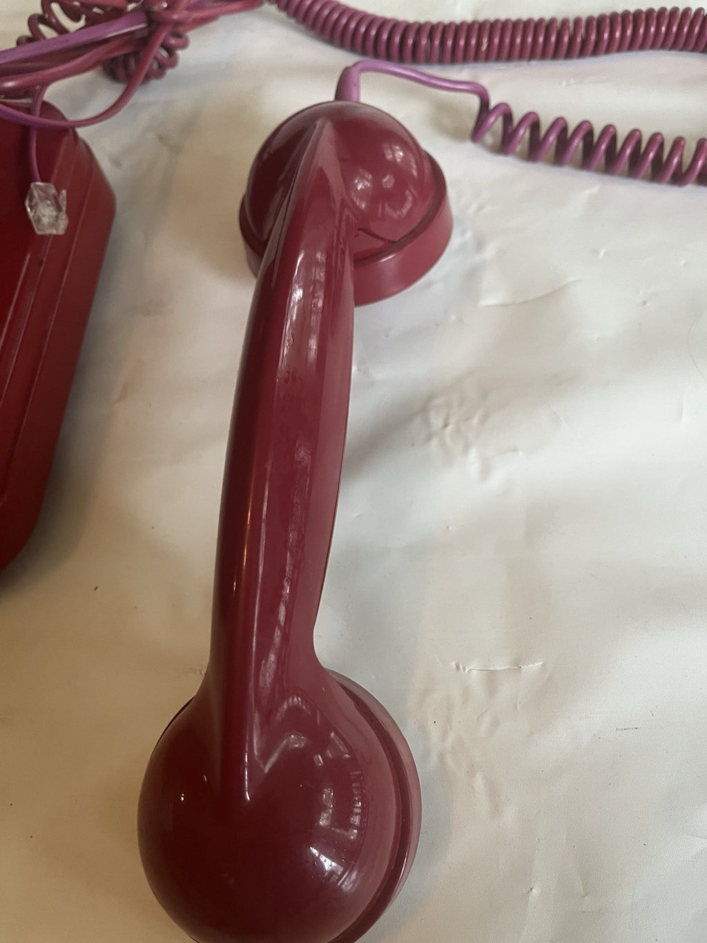 Grand Phone Rotary Retro Art Deco Style Red Push Button Corded Telephone