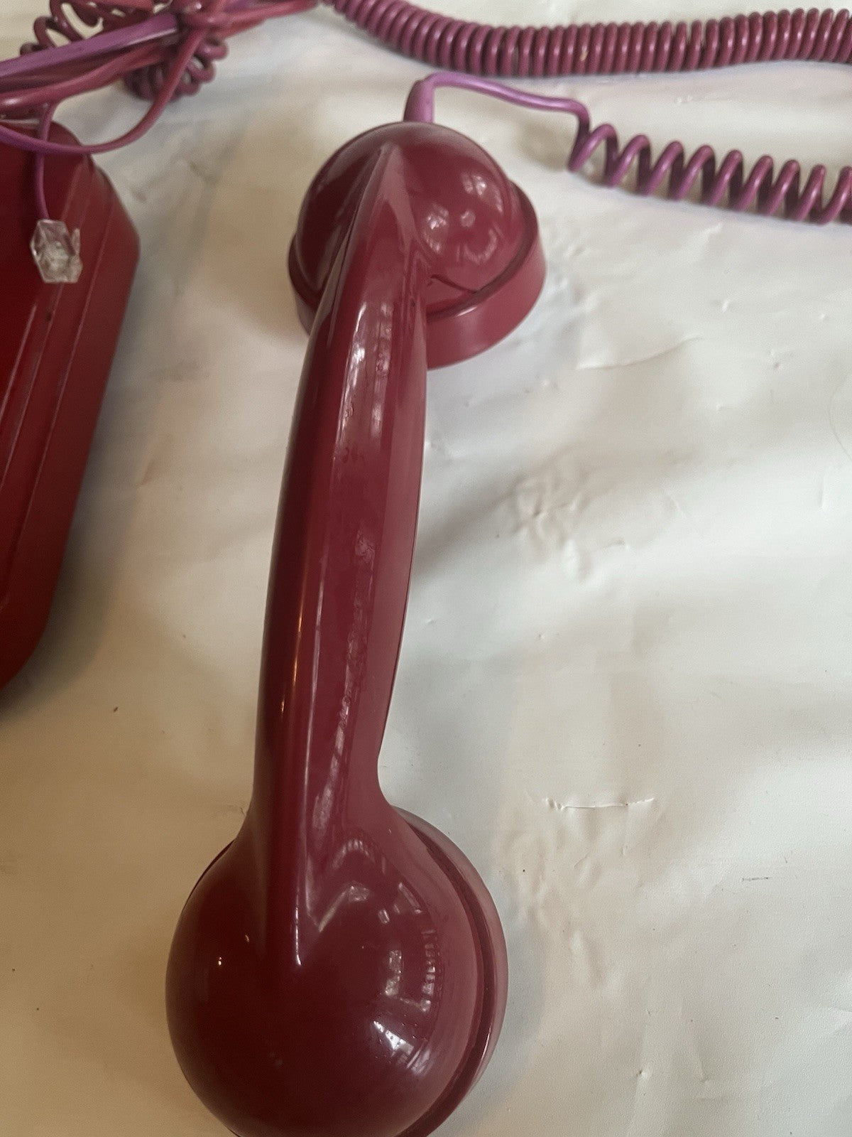 Grand Phone Rotary Retro Art Deco Style Red Push Button Corded Telephone