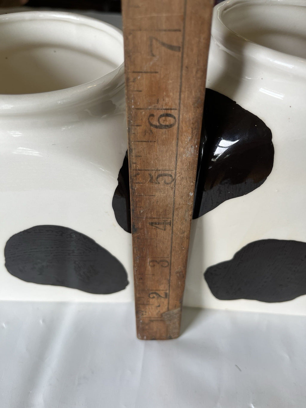 Vintage Country Keepsakes Square Cow Print Canister Set Of 3 W/ Rubber Seal Lids