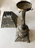 Primitive/Rustic 24” Tall Black Metal Antique Candle Holder With Matching Shade