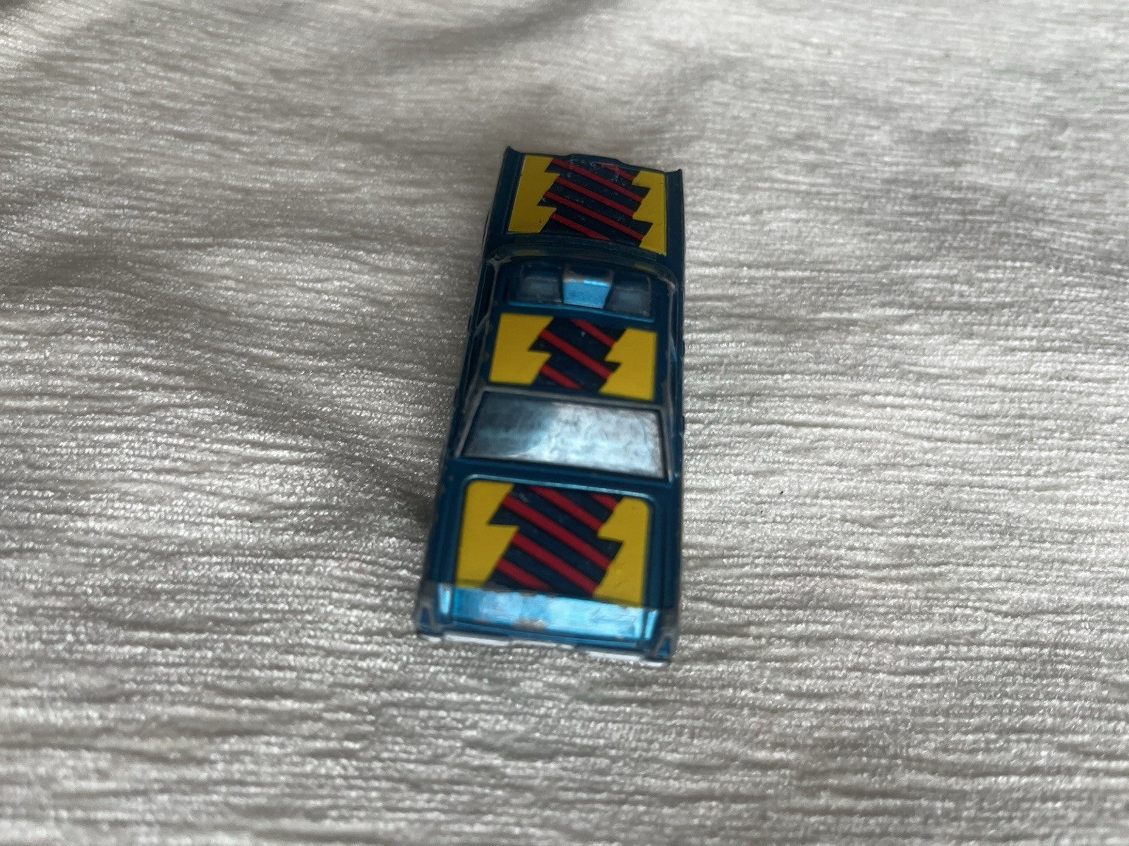 Blue Mercury Police Car Matchbox 1978 Macau Blue Windows Nice Condition Rare HTF