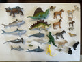 Large Lot of Rubber/Plastic Animal Toys Sharks/Dinos/Bears/Farm Animals Fish