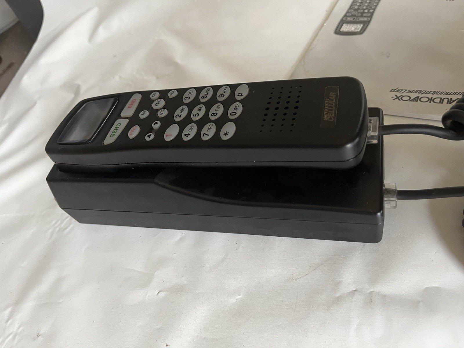 Vintage Audiovox U. S. Cellular Bag Phone, Original Manual, No Bag.