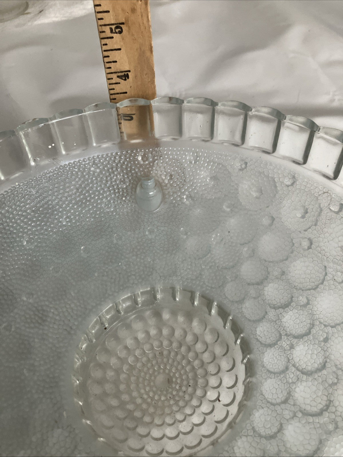 10” White Glass Art Deco Ceiling Light Shade Antique Cover Hobnail Bubble; Clear