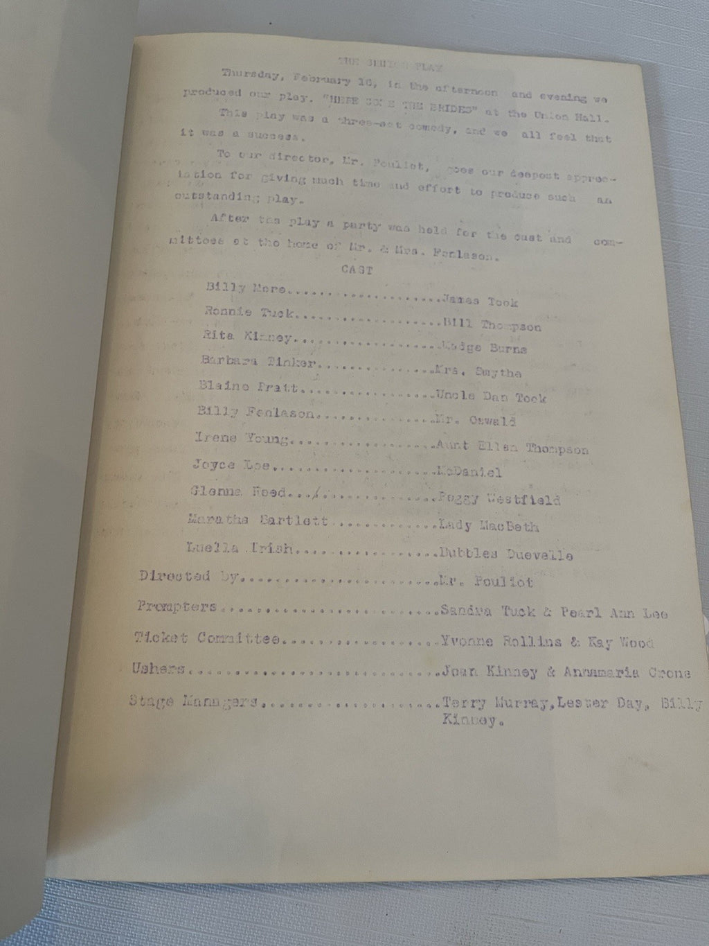 Vintage 1956 Danforth, Maine Yearbook And Grade 5 Class Photo