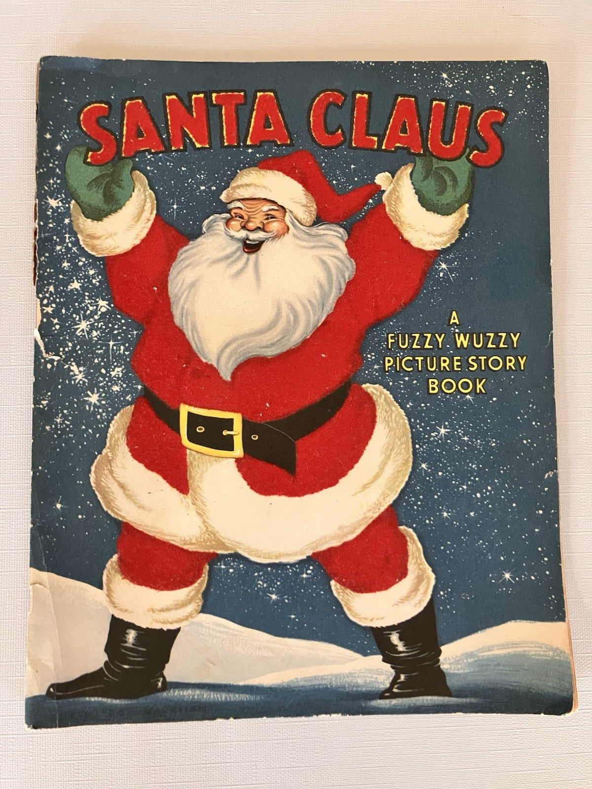 1940s Santa Clause Fuzzy Children’s Book And Candle Votive 