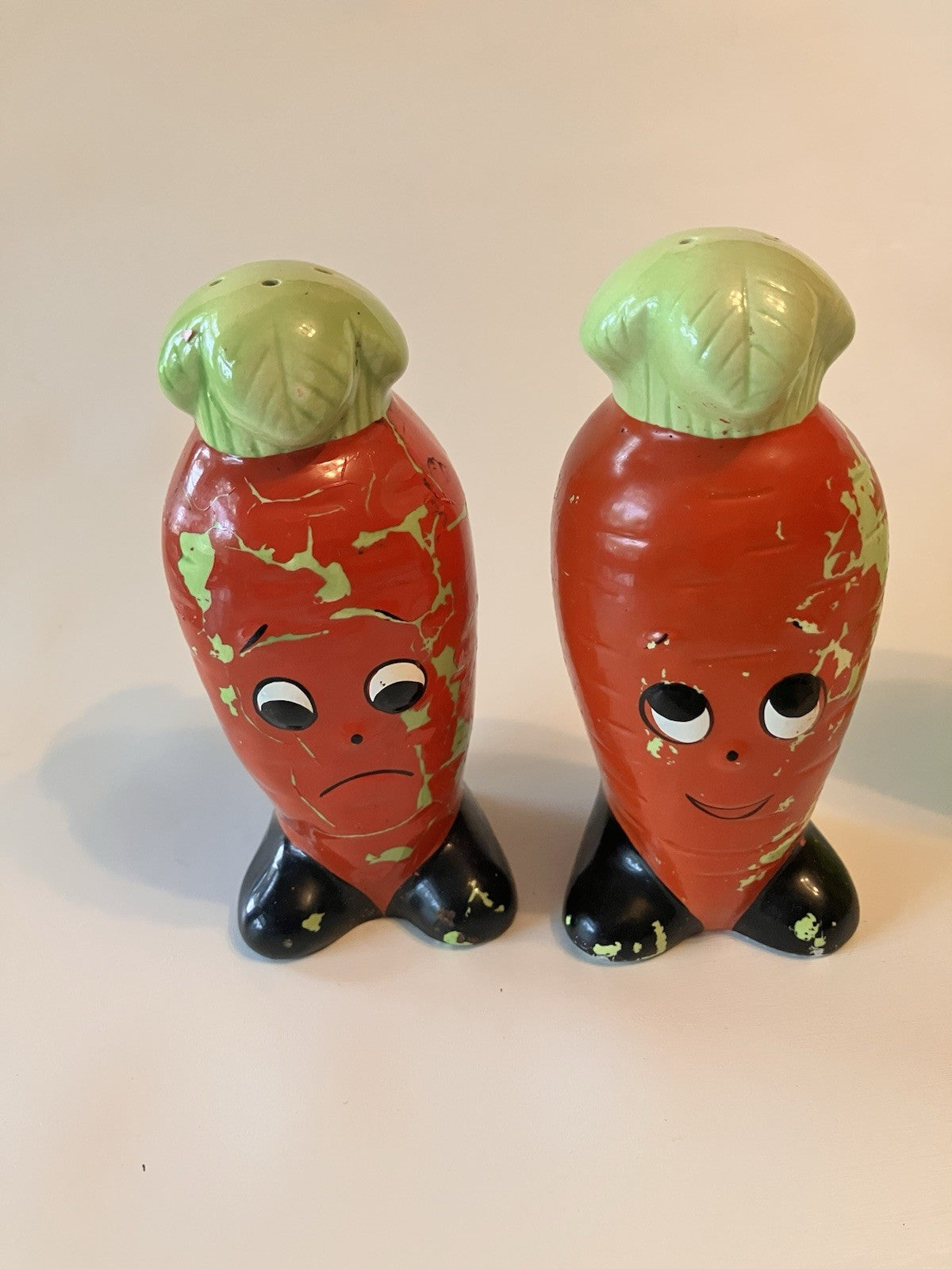 Vintage Salt And Pepper Vegetable Corn/Carrot/ Frog Lot Of 3.