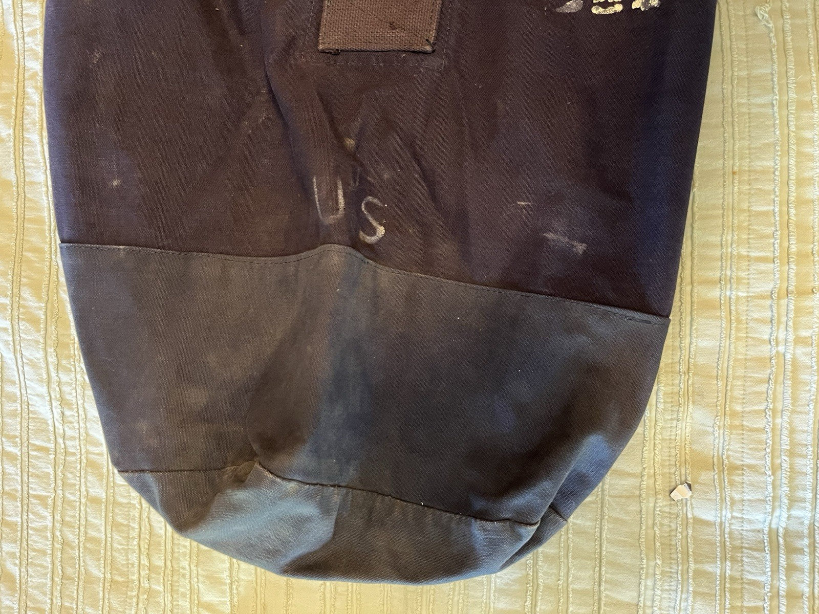 1950s 60s USAF Blue Military Canvas Vintage Laundry Duffel Bag Sea Bag Air Force