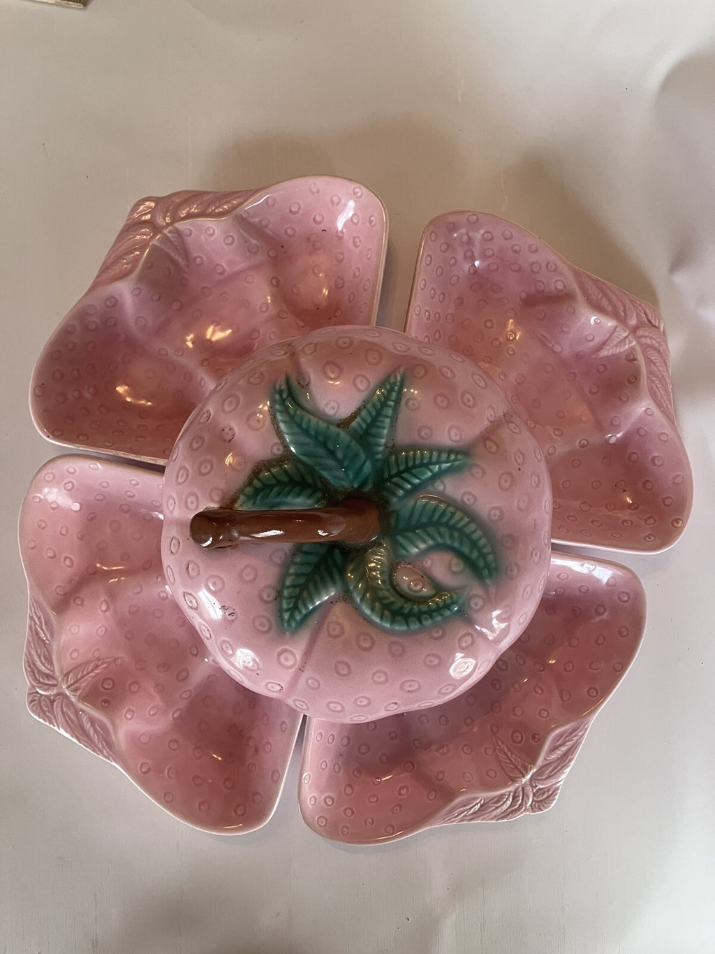 Vintage California Valley Vista Strawberry Cookie jar And Plates