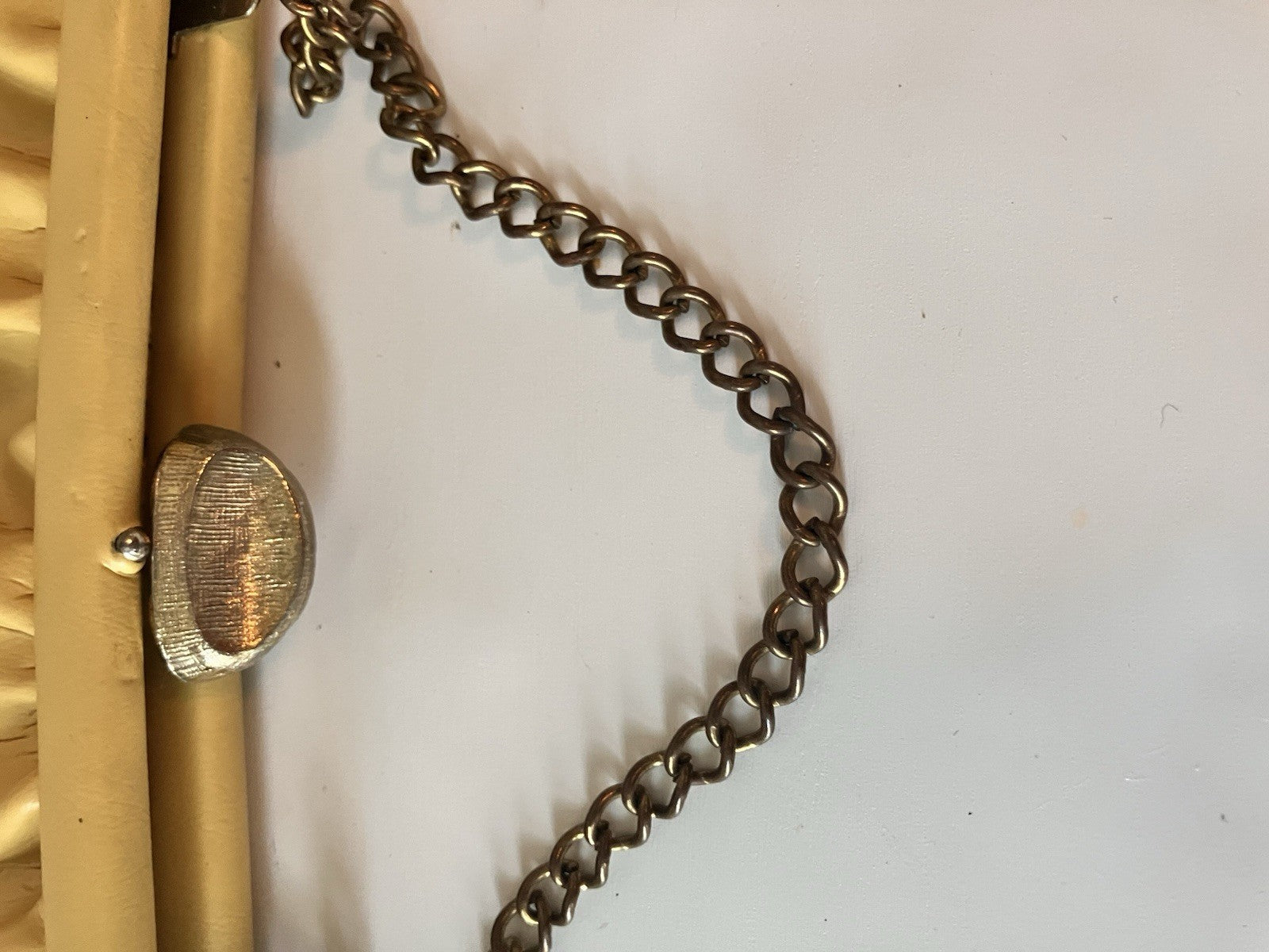 Vintage Light Yellow MCM Purse With Small Chain