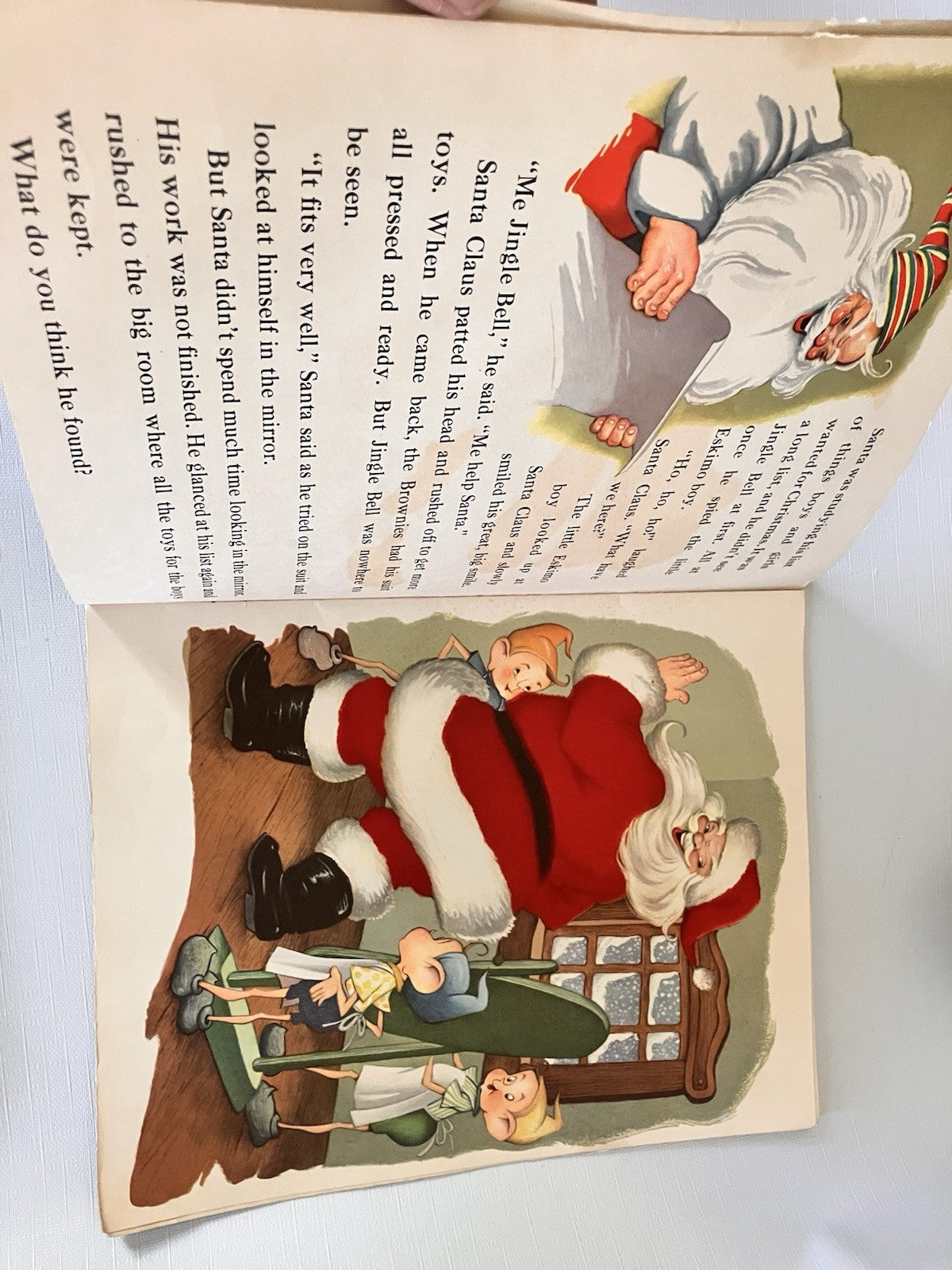 1940s Santa Clause Fuzzy Children’s Book And Candle Votive 